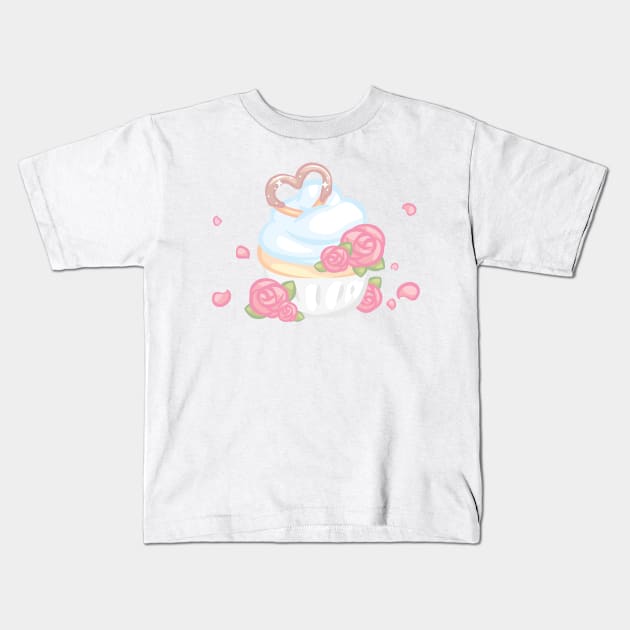 Heart Pretzel Cupcake Kids T-Shirt by cSprinkleArt